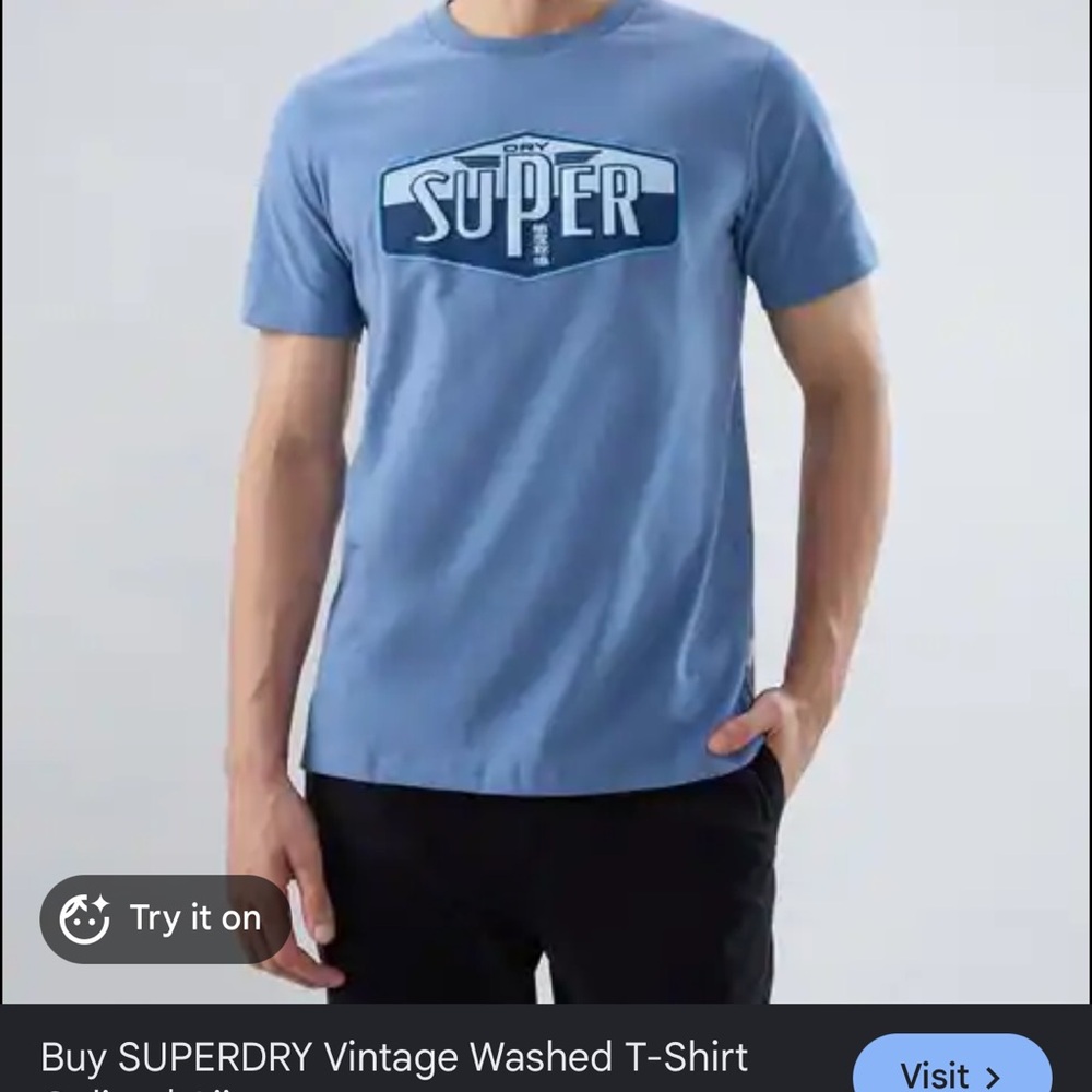 Superdry Light Blue Graphic Logo Short Sleeve T-Shirt